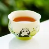Oso Querido Taza Pequeña de Té Floral Taza de Anfitrión de Cerámica Taza de Té Personal de Gama Alta Set de Té Kung Fu Taza de Té para el Hogar