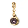 Colgante de Piedra de Nacimiento de Diciembre de Acero Inoxidable de Alta Gama para Collar DIY, Nicho Transfronterizo Europeo y Americano, 6mm