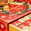 Calendario de Cuenta Regresiva de Navidad Caja Sorpresa de Regalo Caja de Calendario Magnética Roja con Tapa abatible Caja de Calendario Navideño Transfronteriza Personalización