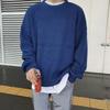 Suéter Verde Gola Redonda Masculino Outono e Inverno Estilo Hong Kong Solto Preguiçoso Suéter de Tricô Marca de Moda Roupas Grossas de Lã de Inverno