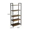 Estantería de almacenamiento para comercio exterior, combinación de acero y madera engrosada, gabinete de almacenamiento de varios niveles de pie para dormitorios y oficinas, estante de cinco niveles