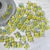 Cerca de 10mm Furo Hortênsia Esmaltada Flor de Quatro Folhas diy Cabeça de Penteado Antigo Acessório de Cabelo Pulseira Material Artesanal