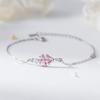 Nalan Pulsera de Plata de Ley S925 Estilo Fresco Flor de Cerezo Mariposa Pulsera de Flor de Diamante Rosa Delicada Estilo Dulce Ins S7846