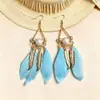 Pendientes de Plumas Bohemios Transfronterizos, Pendientes de Borlas Estilo Étnico Retro, Accesorios de Lujo de Alta Gama para Viajes y Vacaciones