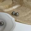 "Aguja de plata 925" fiebre de blogueros con estilo de Hong Kong pendientes de perla gris fuerte de alta calidad Swarovski