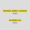 Cuidado, adesivos de piso antiderrapantes e resistentes ao desgaste, placas, placas deslizantes estreitas, preste atenção ao aviso de segurança sob os pés, linha de um metro