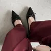 Chuyuji Vintage Bico Fino Apontado Salto Grosso Novo Sapato Feminino 2026