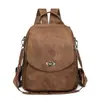 Mochila Feminina Transfronteiriça 2026 Novo Estilo Mochila Casual Grande Capacidade Bolsa de Viagem Feminina Couro Macio Mochila Multifuncional Atacado