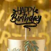 Topper de Pastel Brillante de Colores Transfronterizo Reina Feliz Cumpleaños Inserto de Papel en Inglés Bandera de Decoración para Postre de Fiesta