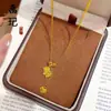 Tienda de Oro Mismo Estilo Collar de Corazón Picado Chapado en Oro Alta Retención de Color Floral Mariposa Moneda de los Cinco Emperadores Collar Venta al por Mayor