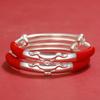 Pulseira de Prata para Bebê Infantil S999 Prata Esterlina Dragão Cobra Pulseira para Bebê Masculino e Feminino Lua Cheia Presente de Um Ano Joias de Prata