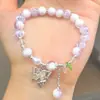 Palomitas de Maíz Leche de Cristal Cubierta Pulsera de Mariposa Estudiante Femenina Novia Chica Fresca Corazón de Estudiante Pulsera de Cristal Bicolor Imitación Plata
