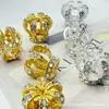 Venta Caliente Transfronteriza Relleno de Oro 18K Conservación del Color Incrustado Zirconia Corona Agujero Recto Cuentas DIY Portátil Bolígrafo Joyería Accesorios Material