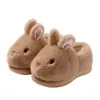 Pantuflas de Algodón para Niñas Conejito Lindo Invierno Uso en Casa Felpa Suela Suave Antideslizantes Cálidas Suela Gruesa Pantuflas para Padres e Hijos