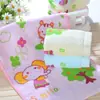 Toalla infantil de algodón 50g, estampado de dibujos animados, sin torcer, para la escuela, guardería, toalla de cara, toalla infantil con estampado de sombrero de paja