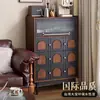 Cómoda Lulin de Madera Maciza Francesa, Gabinete de Almacenamiento Estilo Antiguo, Aparador de Cajones de Diseñador para Sala de Estar Americana