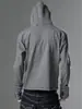 Diseño único, con un estampado totémico de nota musical gótica, patrón de rayas, cierre de cremallera y un estilo de cárdigan con capucha entallado y ligero, adecuado tanto para hombres como para mujeres