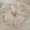 Elástico de Cabelo de Renda Colorido com Bolinhas para Verão para Mulheres, Corda de Cabelo de Organza Transparente para Rabos de Cavalo e Coques, Acessório de Cabelo Doce para Meninas