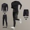 Traje de Running Otoño Invierno para Hombre Ropa Casual de Secado Rápido Ropa Deportiva Térmica Elástica Alta Entrenamiento Malla Base Ajustada Entrenamiento Fitness