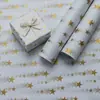 Papel de Regalo para Frutas de Pera de 17g Papel de Envoltura de Flores Puntos Raya Estrella Oro y Plata Papel Copia
