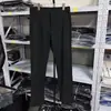 Calça Social Casual Masculina de Seda Leite Fina para Primavera e Verão, Caimento Fluido, Perna Reta, Versátil, Elástica, Preta, Tendência
