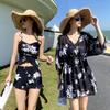 2025 Nuevo Traje de Baño de Una Pieza Conjunto de Tres Piezas para Mujer Cobertura Conservadora de Carne y Adelgazante Talla Grande Tallas Plus 100 kg Protección Solar Ropa para Aguas Termales