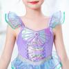 Falda de Princesa Sirena para Niños Transfronteriza Manga Corta con Volantes Malla de Lentejuelas Vestido Estilo Vacaciones Falda de Princesa Baotong para Niña