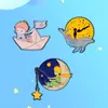 Lindo Dibujo Animado El Principito Hada de las Estrellas Broche Luna Hermosa Insignia Personalizada Rosa Tapa Dura Decorativo Ropa para Regalar