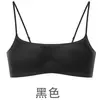 Sutiã de verão fino sem costura com decote quadrado, base líquida, lingerie invisível, meia taça, alças finas, para realçar o busto pequeno, confortável, costas bonitas