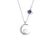 Collar Brilliant Star River Plata Esterlina 925 para Mujer Diseño Nicho Planeta Cadena Clavícula 520 Día de San Valentín Colgante de Piedra Lunar