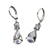 Pendientes de Zirconia Blancos con Forma de Gota Transfronterizos Europeos y Americanos Temu para Mujer, Lujo Accesible, Pendientes Sencillos y de Alta Gama