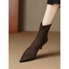 Botines de Tacón Alto para Mujer con Tacón de Aguja Nuevo Diseño Otoño e Invierno 2025 Punta Fina Botines Ajustados Botas Elásticas con Forro de Felpa Botines de Media Estación