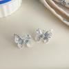 Pendientes de hoja de cristal degradado para mujer, con flores frescas y dulces, de alta gama, combinables con todo.