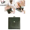 Billetera para Mujer Plegable Doble con Bisagra y Boca Intercambiable Estilo Japonés Transfronteriza Piel Curtida de Verdura de Tochigi Hebilla Dorada