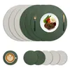 Jogos americanos de couro dupla face com textura de couro de vaca, porta-copos para xícaras de chá, jogos americanos à prova d'água e resistentes a óleo, tapetes resistentes ao calor para restaurantes ocidentais, porta-tigelas e porta-copos