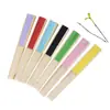 Fabricantes Abanicos Plegables Varios Abanico de Papel Blanco Abanico Plegable en Blanco Color Sólido Bambú Abanico de Papel de Color en Blanco