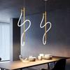 2025 Mesa de Comedor Lámpara Colgante Línea Normcore Italiana Escandinavo Moderno Lujo Accesible Nota Musical Barra Tira de Luz LED de Silicona