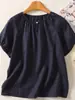 La nueva camiseta de pulóver estilo dopamina de este verano es una prenda versátil, de corte holgado y manga corta, hecha de algodón y lino, no elástica, para mujer.