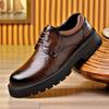 Zapatos de cuero para hombre, patrón de agarre manual, punta redonda, estilo juvenil británico, ocio, cabeza grande, zapatos de cuero bajos, zapatos de boda de moda, una generación de cabello