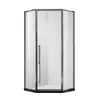 Tipo Diamante Separação Úmida e Seca Preto Simples Aço Inoxidável Box de Banho Banheiro Divisória de Vidro Porta Plana