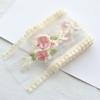 Encaje de flor rosa bordada de 9 cm hecho a mano diy material para horquillas lazo casero accesorios para el cabello tocado