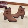 Estación independiente AliExpress wish Amazon Europeo y Americano gamuza tubo corto tacón grueso punta 35-43 botas de moda