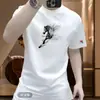 Camiseta Masculina de Manga Curta para o Verão com Gola Redonda, Top Casual Versátil da Moda, Camiseta Elegante de Cor Sólida para Homens