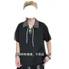 Camisa Polo com Gola de Design de Tira Estilo Americano para Homens 2026 Verão Nova Tendência Versátil Solta Camiseta Jovem