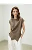 Blusa de Lino Estilo Francés Zoj para Mujer Verano 2026 Cruzada en la Cintura Adelgazante Camisa de Nicho Manga Corta Estilo Old Money Ropa para Mujer