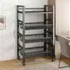 Estante de almacenamiento para cocina con ruedas, extra grueso, de pie, reforzado, multicapa, engrosado para uso con microondas