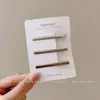 Pinza Plateada Metálica Y2K Dulce y Fresca Montada en Tarjeta para el Lado del Cabello Flequillo Femenino Pinza de Pato de Cinco Puntas Tocado