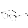 Nuevas Gafas Elegantes de Medio Marco Anti-Luz Azul para Estudiantes Hombres Amantes de la Tecnología, Estilo Popular de Influencer, Sensación de Alta Gama, Adecuadas para Lentes Graduados