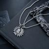 Collar Asimétrico de Sol y Luna para Hombre, Collar de Pareja de Acero de Titanio de Alta Gama, Versátil y Único Sencillo Tendencia de Joyería de Amazon
