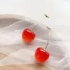 Pendientes de Cereza Dulces y Lindos para Niñas, Lujo Ligero, Pendientes de Moda de Gama Alta, Diseño de Nicho, Pendientes Sencillos